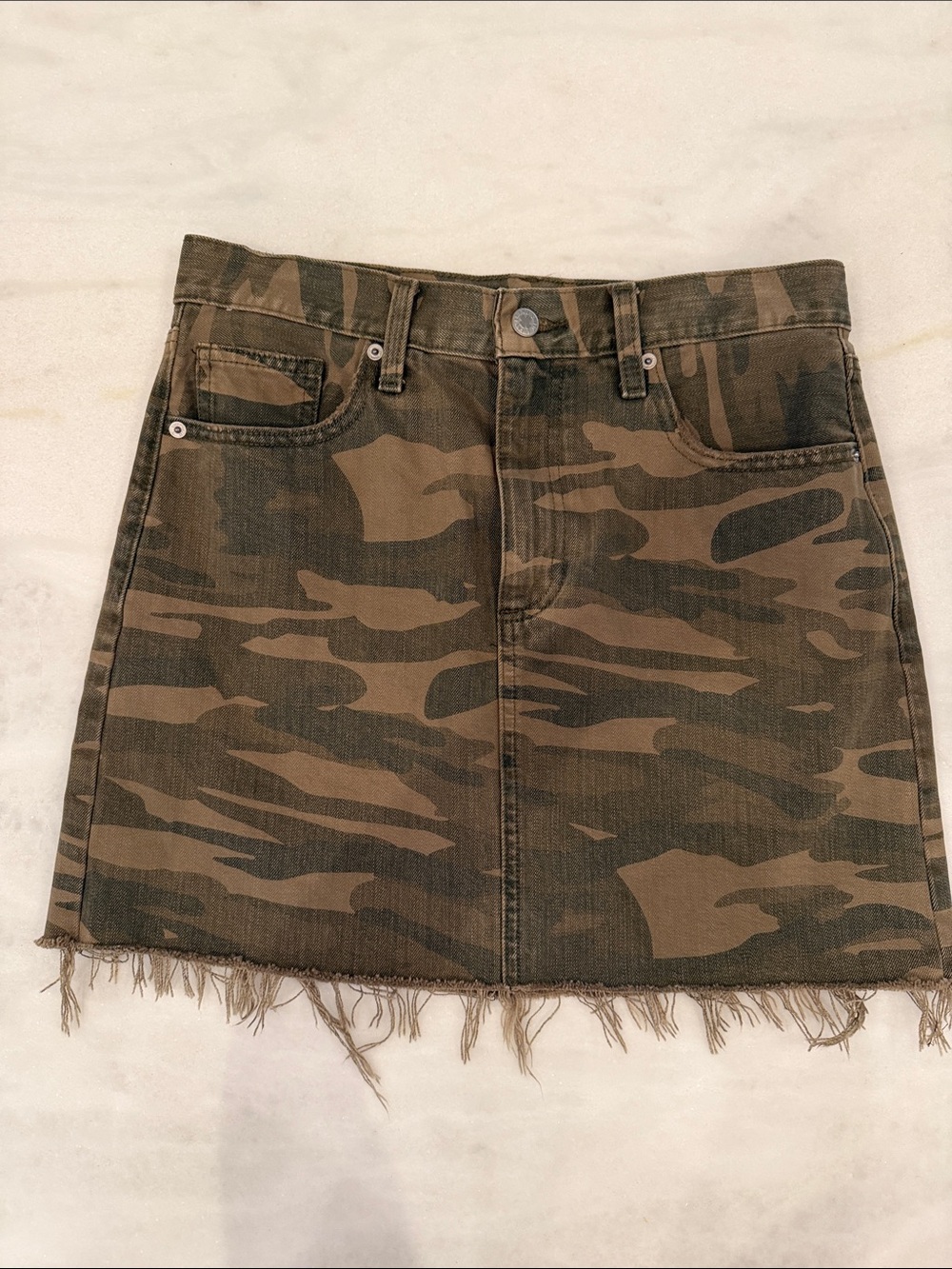 Lucky Brand Camo Mini Skirt - Olive Green